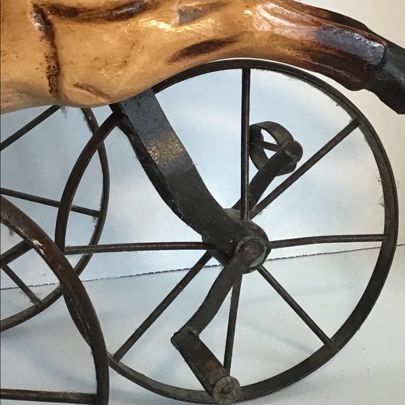 Rare Vintage Victorian 17x15in Wood & Cast iron Horse Children’s toy - Picture 3 of 10